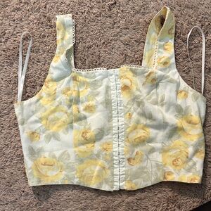 Yellow Floral Crop Top